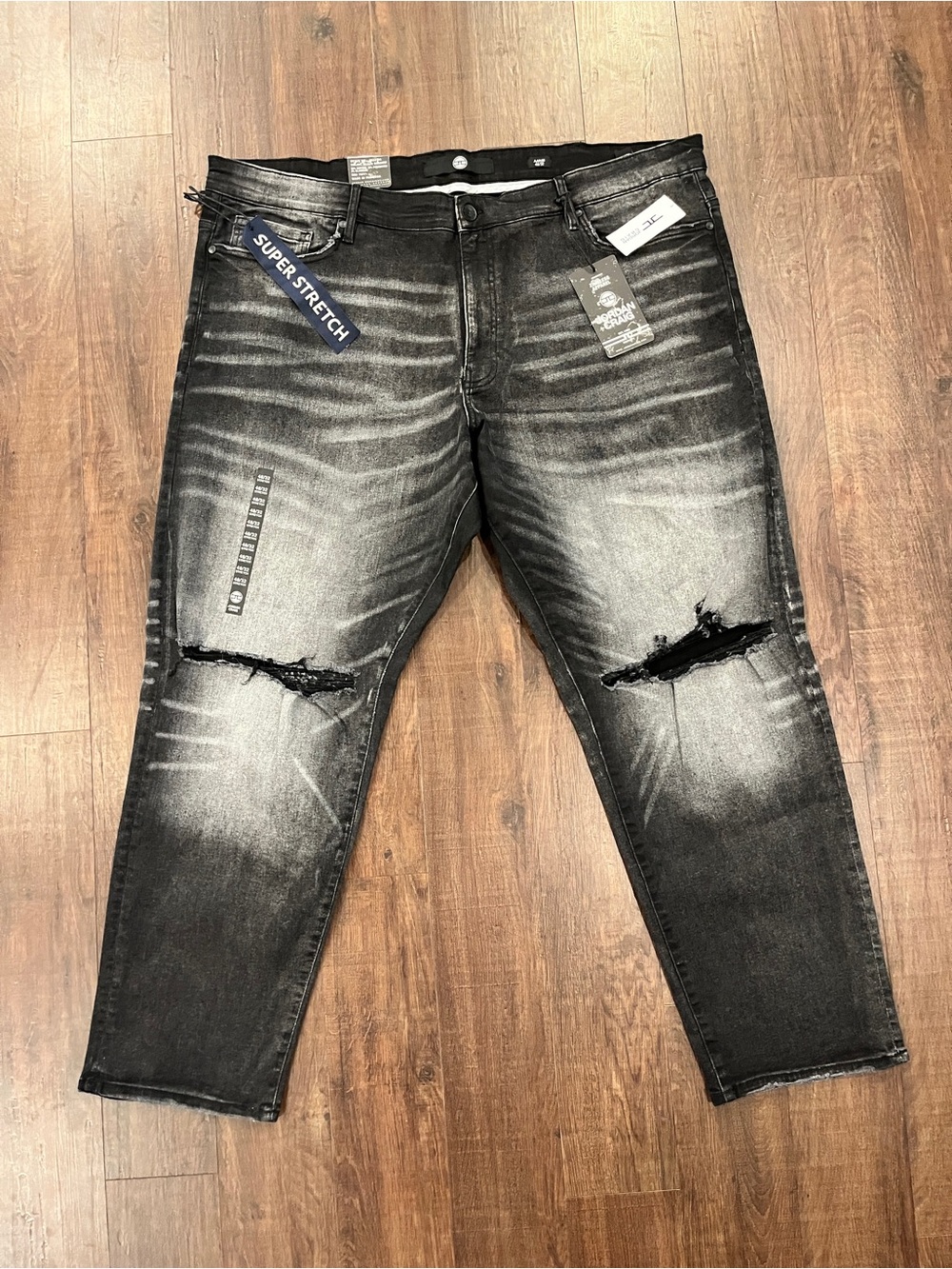 Jordan Craig Aaron  Jeans Mens Sz 48x32 Dark Gray  Super Stretch Distressed NWT